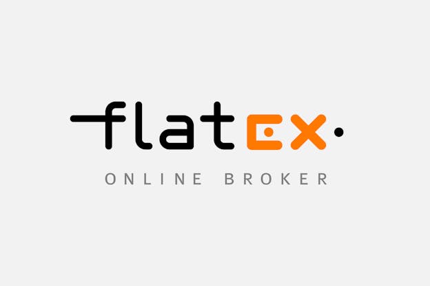 Logo flatex grauer Hintergund