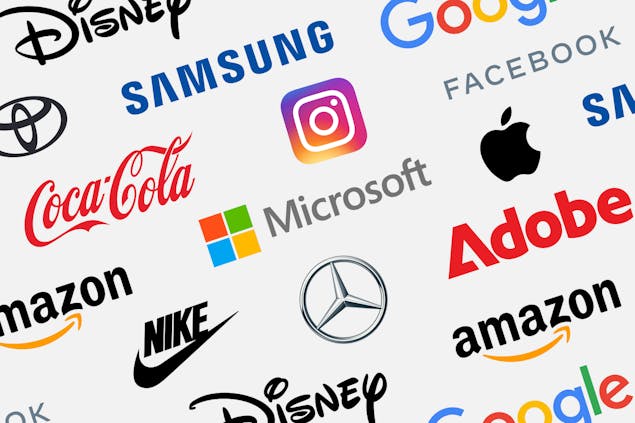 Logos-von-disney-toyota-samsung-google-coca-cola-instagram-facebook-amazon-microsoft-apple-nike-mercedes-benz-adobe