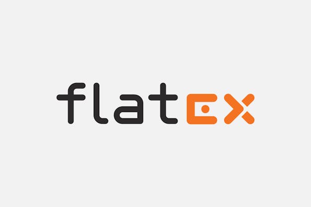 Logo flatex grauer Hintergund